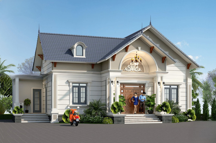 Cùng chiêm ngưỡng mẫu biệt thự 1 tầng tân cổ điển đẹp nhất hiện nay - 7