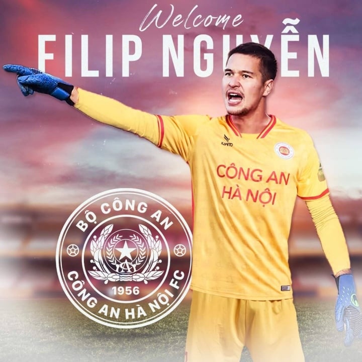 Filip Nguyễn khoác áo CLB Công an Hà Nội từ giai đoạn hai V-League 2023.