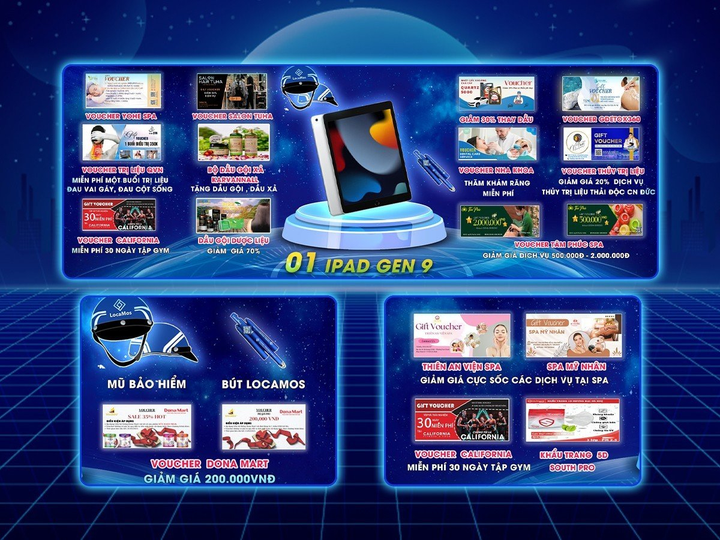 Một số phần quà của các nhãn hàng trong chương trình thả vật phẩm.