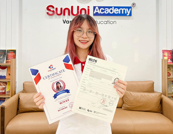 Học viên Nguyễn Hà Thu đạt 8.0 IELTS.