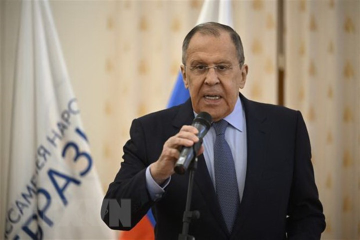 Ngoại trưởng Nga Sergei Lavrov phát biểu tại thủ đô Moskva ngày 30/6/2023. (Ảnh: AFP/TTXVN)