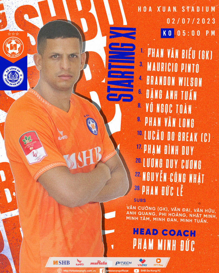 Đội hình ra sân của CLB Đà Nẵng.