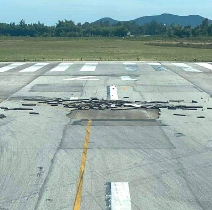 Vết nứt trên đường băng sân bay Vinh