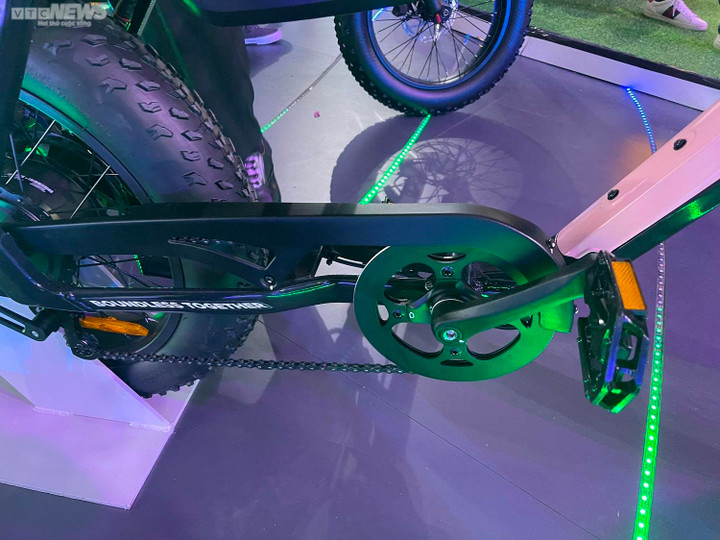Hệ thống bàn đạp, xích xe. Lốp xe được thiết kế to giúp xe tăng khả năng giữ thăng bằng. Những thông số chi tiết chưa được VinFast tiết lộ ở sự kiện tại Mỹ cũng như trước chuỗi triển lãm “VinFast – Vì tương lai xanh” tại Việt Nam. Tuy nhiên, theo dự đoán, với triết lý của VinFast, xe đạp điện hãng sẽ là sản phẩm vượt trội mang nhiều tính năng thông minh, với mức giá tốt.