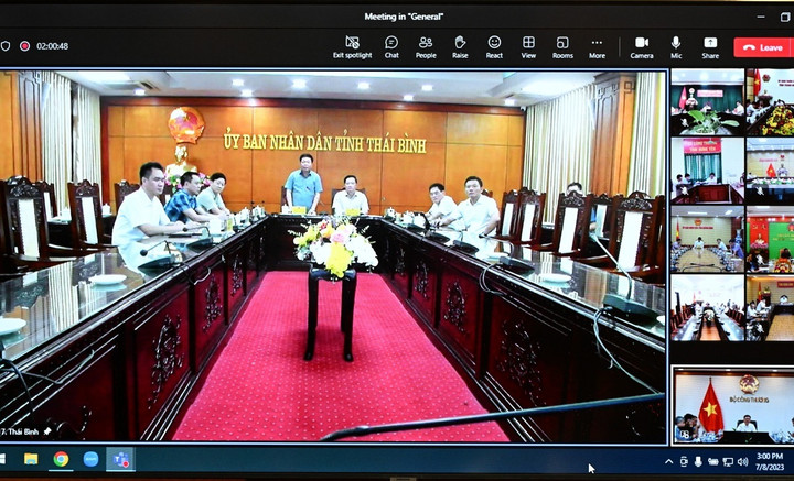 Lãnh đạo tỉnh Thái Bình báo cáo về tình hình triển khai dự án trên địa bàn tỉnh.