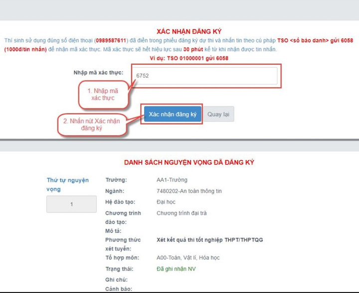 Chi tiết các bước đăng ký nguyện vọng xét tuyển đại học và những lỗi sai thường gặp - 3