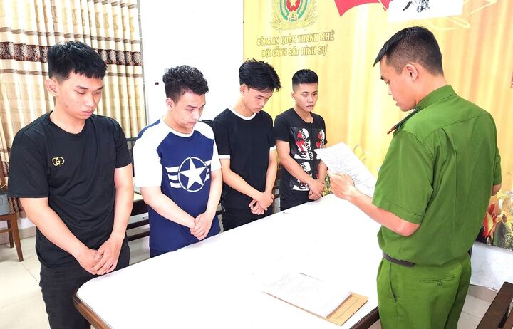 Cơ quan công an khởi tố, bắt giam 4 thanh niên gây án.