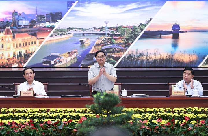 Thủ tướng Phạm Minh Chính chủ trì Hội nghị Hội đồng điều phối vùng Đông Nam Bộ. (Ảnh: Nhật Bắc)