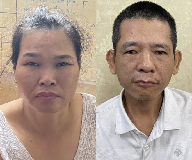 Cặp đôi trộm cắp bị công an bắt. Ảnh CACC.