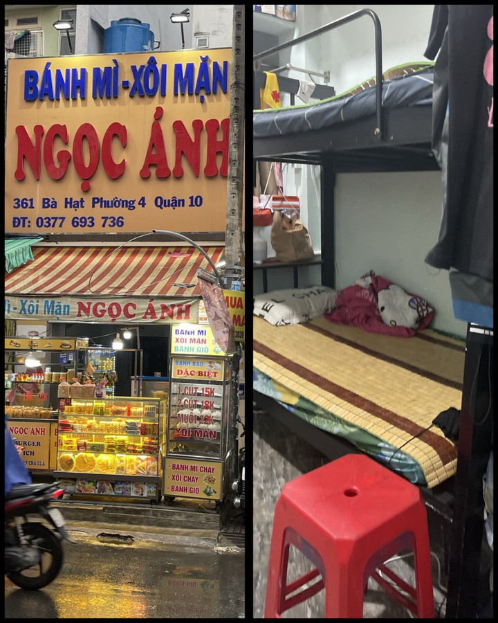 Nơi thực hiện ca tiêm filler hỏng theo ghi nhận của Sở Y tế phía trước là tiệm kinh doanh bánh mì, tầng 1 là nhà trọ sinh viên. (Ảnh: Sở Y tế TP.HCM)