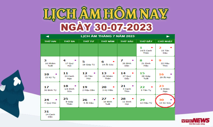 Lịch Âm 30/7 – Âm Lịch Hôm Nay 30/7 Chính Xác Nhất - Vtc News