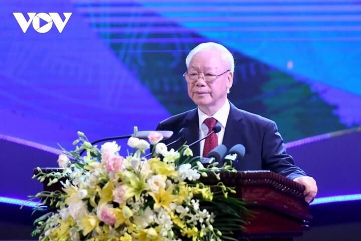 Tổng Bí thư Nguyễn Phú Trọng phát biểu tại buổi lễ.