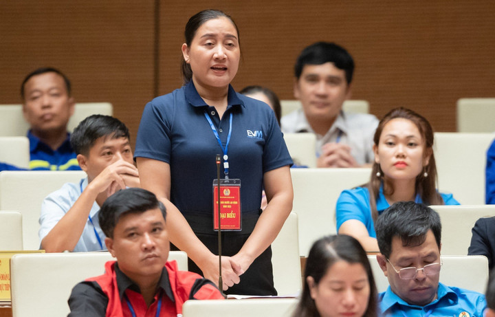 Chị Đào Thị Loan, công nhân Công ty TNHH Công nghiệp Hài Mỹ tỉnh Bình Dương.