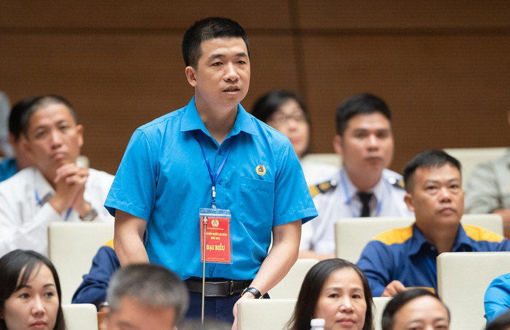 Anh Nguyễn Minh Sơn, Chủ tịch Công đoàn cơ sở Công ty TNHH SWCC SHOWA Việt Nam, Liên đoàn Lao động TP Hà Nội.