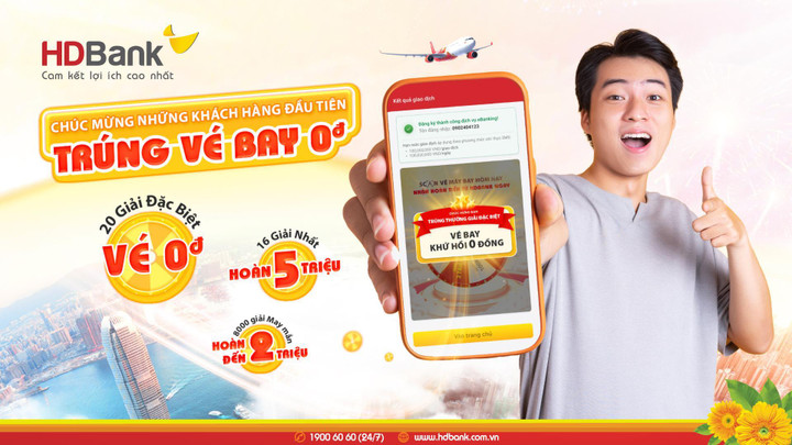Chỉ sau 1 tuần triển khai, đã có khách hàng may mắn quay trúng vé khứ hồi 0 đồng từ chương trình Vòng Quay May Mắn HDBank Vietjet Air.