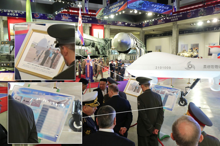 Một bức ảnh cho thấy Chủ tịch Kim Jong-un đang kiểm tra quá trình thử nghiệm UAV mới có thể là tại căn cứ không quân Panghyon trong những tháng gần đây. (Ảnh: NK News)