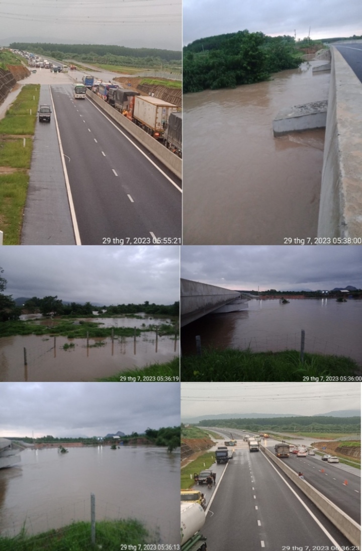 Đoạn cao tốc bị ngập nước (Ảnh: Ban QLDA Thăng Long)