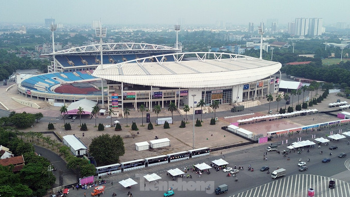 Sân Mỹ Đình nhìn từ trên cao trước đêm diễn âm nhạc mang tính lịch sử.