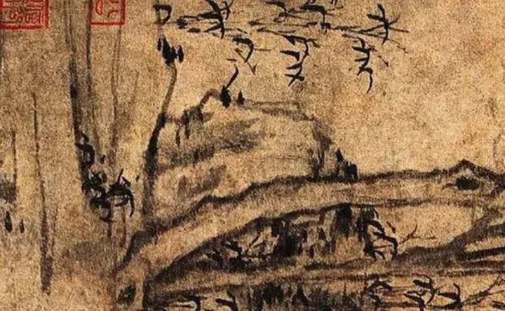 Một góc của bức tranh cổ được tìm thấy trong ngôi nhà ở Giang Châu.