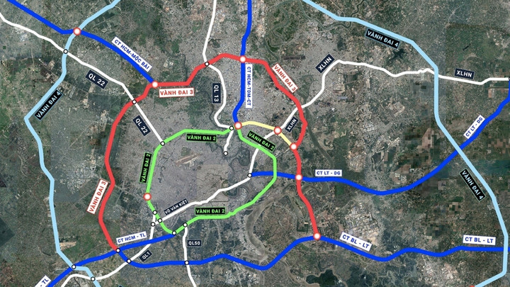 Các tuyến Vành đai của TP.HCM. (Ảnh: H.K)