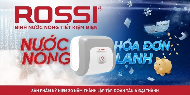 Bình nước nóng Rossi 30 tối ưu điện năng tiêu thụ.