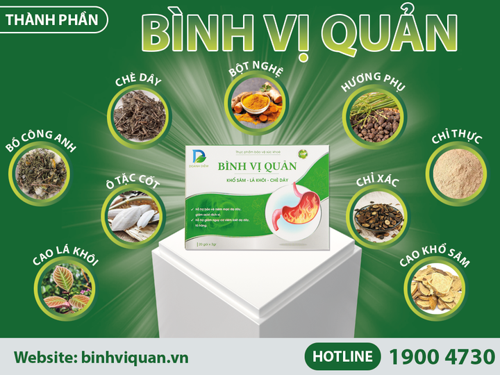Thành phần có trong sản phẩm Bình Vị Quản.