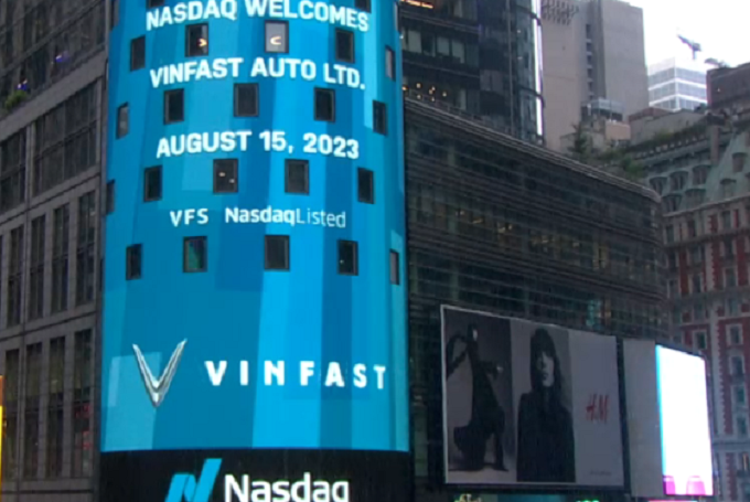 Cổ phiếu VinFast xuất hiện trên sàn Nasdaq tối 15/8 (giờ Việt Nam).