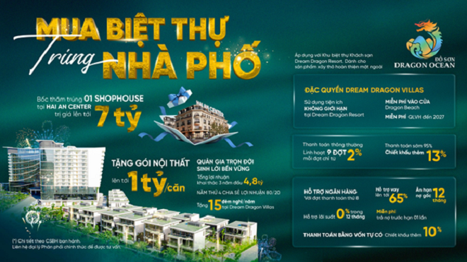 Chính sách bán hàng dành cho sản phẩm Dream Dragon Villas - Phiên bản giới hạn chỉ 1%.