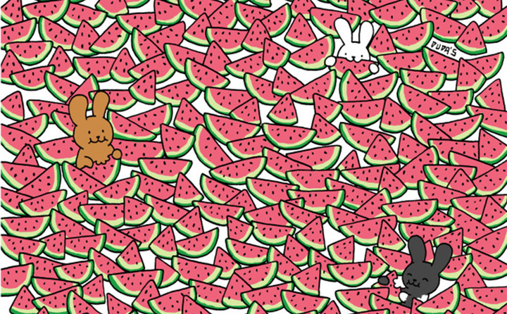 Thách bạn tìm ra miếng dưa hấu không hạt trong 30 giây