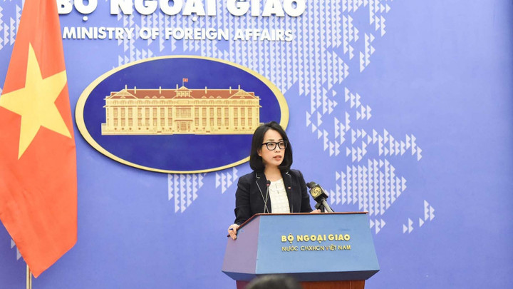 Người phát ngôn Bộ Ngoại giao Phạm Thu Hằng. (Ảnh: VOV)