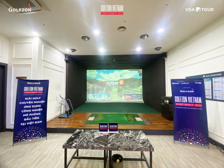 Sân golf giả lập diễn ra vòng chung kết Golfzon Vietnam Championship 2023.