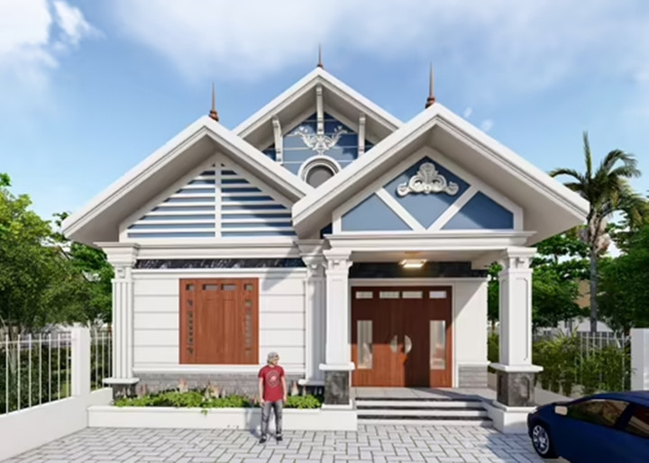 Nhà cấp 4 mái thái có khoảng sân rộng rãi, thoáng đãng và yên bình, phù hợp với khu vực nông thôn và ngoại thành. (Ảnh: Xaynhadeponline)