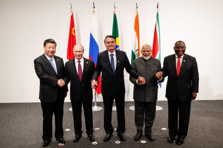 Các nhà lãnh đạo của BRICS tại hội nghị G20 ở Osaka, Nhật Bản năm 2019. (Ảnh: Reuters)