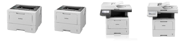 Từ trái sang: HL-L5210DN; HL-L6210DW; MFC-L5915DW; MFC-L6915DW.