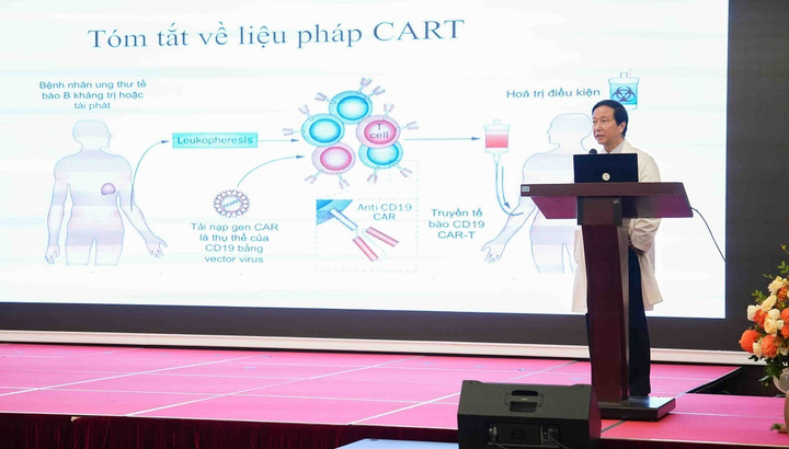 GS Liêm cho biết, liệu pháp CAT-T giúp người bệnh được trang bị thêm “vũ khí mạnh” để chiến đấu tiêu diệt tế bào ung thư.