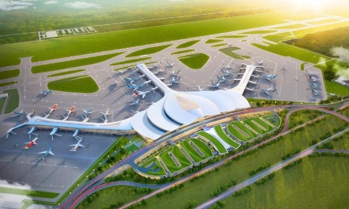 Phối cảnh dự kiến nhà ga hành khách sân bay Long Thành lấy hình ảnh hoa sen làm ý tưởng chính (Ảnh minh hoạ).