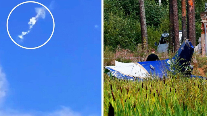 Một số mảnh vỡ của máy bay của Prigozhin được tìm thấy cách điểm rơi chính tới vài km, cho thấy máy bay có thể đã phát nổ ở trên cao. (Ảnh: Wall Street Journal)