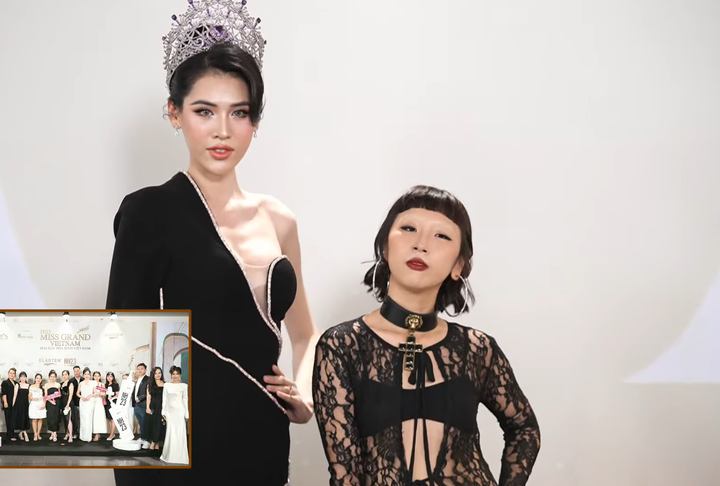 Hoa hậu Chuyển giới Quốc tế 2023 Nguyễn Hà Dịu Thảo cùng diễn viên hài Trang Hý.