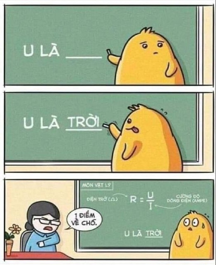 U là hiệu điện thế hay U là trời?