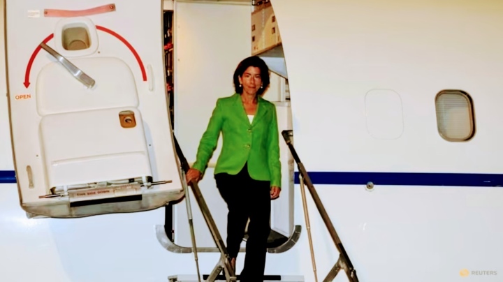 Bộ trưởng Thương mại Mỹ Gina Raimondo có chuyến thăm 4 ngày đến Trung Quốc. (Ảnh: Reuters)
