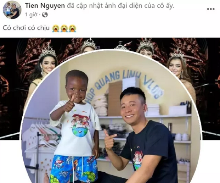Thùy Tiên gây "sốt" mạng xã hội khi dùng ảnh Quang Linh làm ảnh đại diện trang cá nhân.