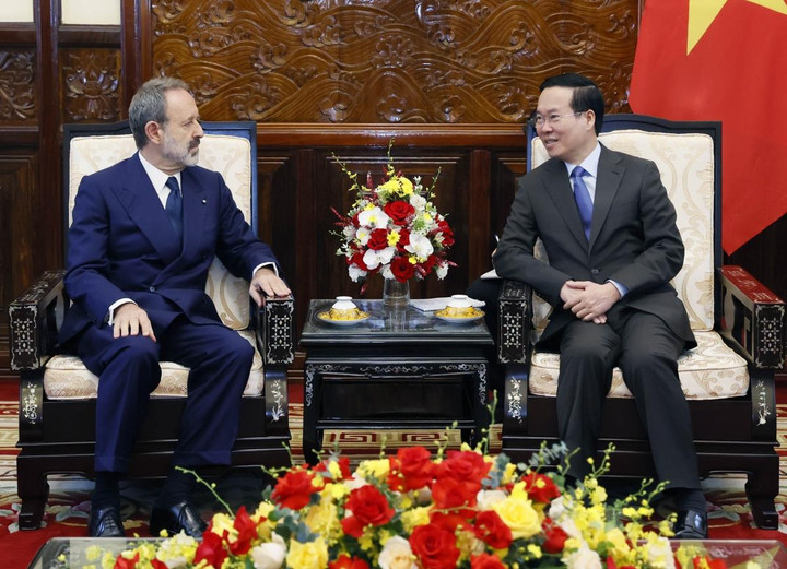 Chủ tịch nước Võ Văn Thưởng tiếp Đại sứ Italia Marco Della Seta