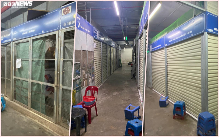 Những quầy hàng đóng cửa trong chợ Mơ.