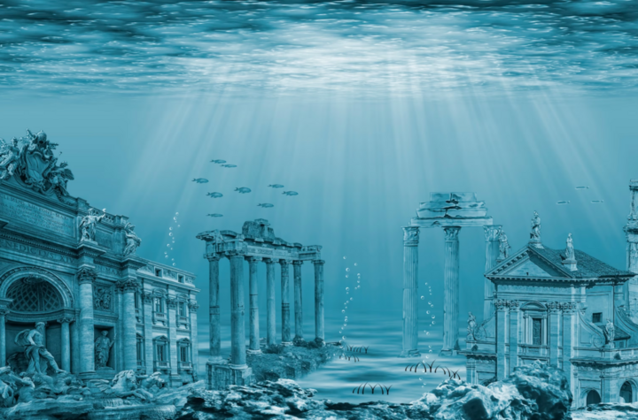 Thành phố Atlantis trong tưởng tượng của con người. (Ảnh: The Mirror)