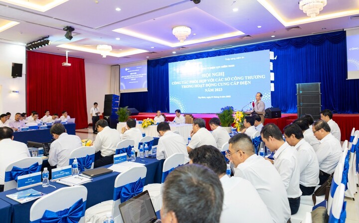 Đại biểu dự Hội nghị công tác phối hợp giữa Tổng công ty Điện lực miền Nam với các Sở Công thương trong hoạt động cung cấp điện.