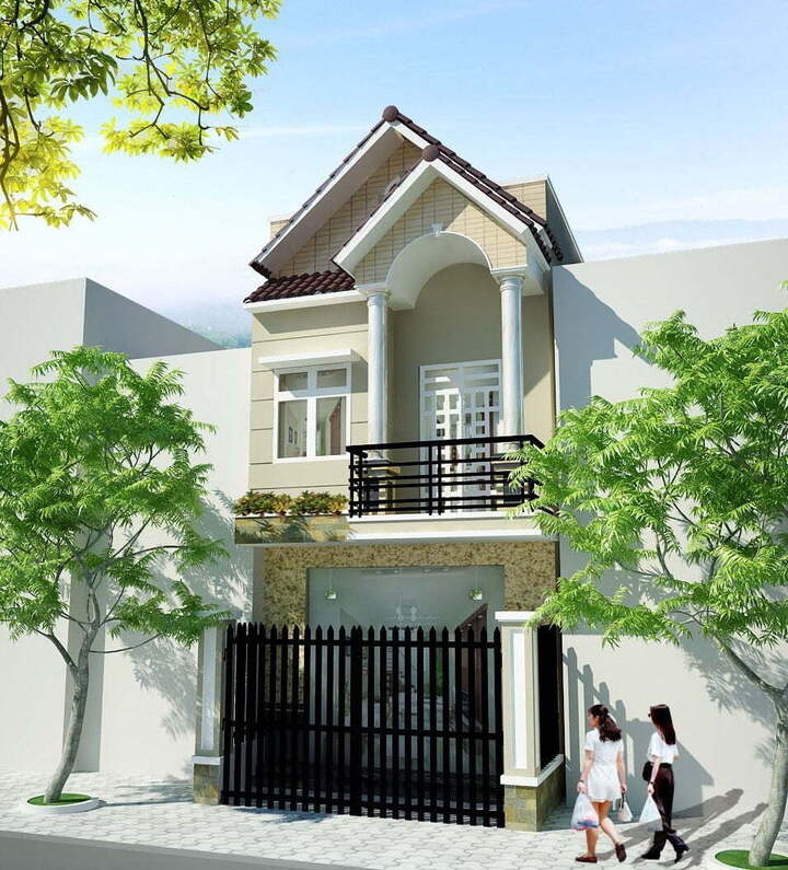 Mẫu nhà 5×20 2 tầng mái thái là một trong những kiểu nhà được yêu chuộng ở Việt Nam. Với thời thiết khí hậu nắng nóng nên việc thiết kế mái thái phần mái cao tạo nên sự thông thoáng bên trong.