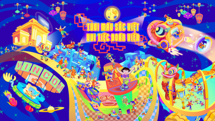 Tác phẩm “Tươi Màu Sắc Việt” – sản phẩm hợp tác giữa Vincom với đạo diện Phương Vũ và các nghệ sĩ của Antiantiart.
