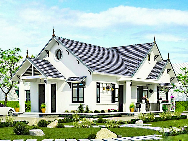 Thiết kế này thường có đặc tính tốt về thoát nước, không thấm dột cũng như chống nóng hoàn hảo so với loại mái tôn. Bên cạnh đó, không thể nào phủ nhận vẻ đẹp của loại mái này mang lại.