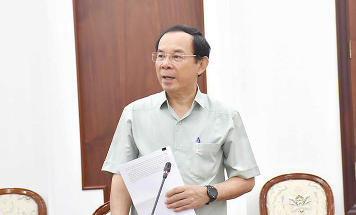 Ông Nguyễn Văn Nên, Bí thư Thành ủy TP.HCM phát biểu tại cuộc họp. (Ảnh: Trang tin điện tử Đảng bộ TP.HCM)