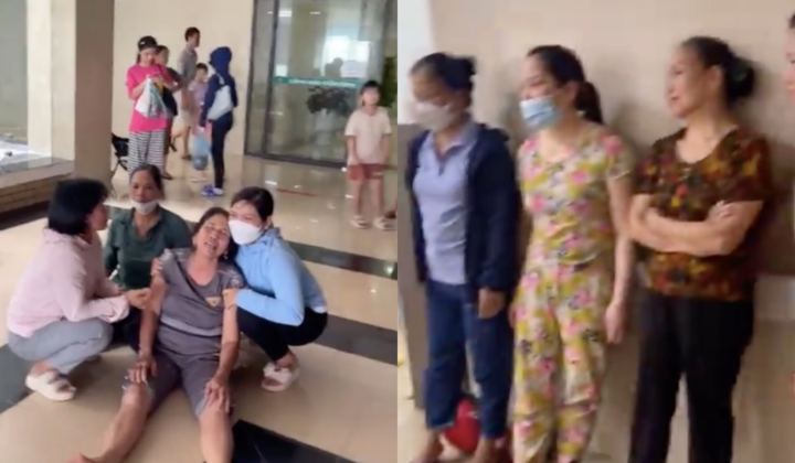 Người nhà bệnh nhân bức xúc khi sự việc xảy ra không có bác sĩ tại khoa cấp cứu. (Ảnh cắt từ clip)